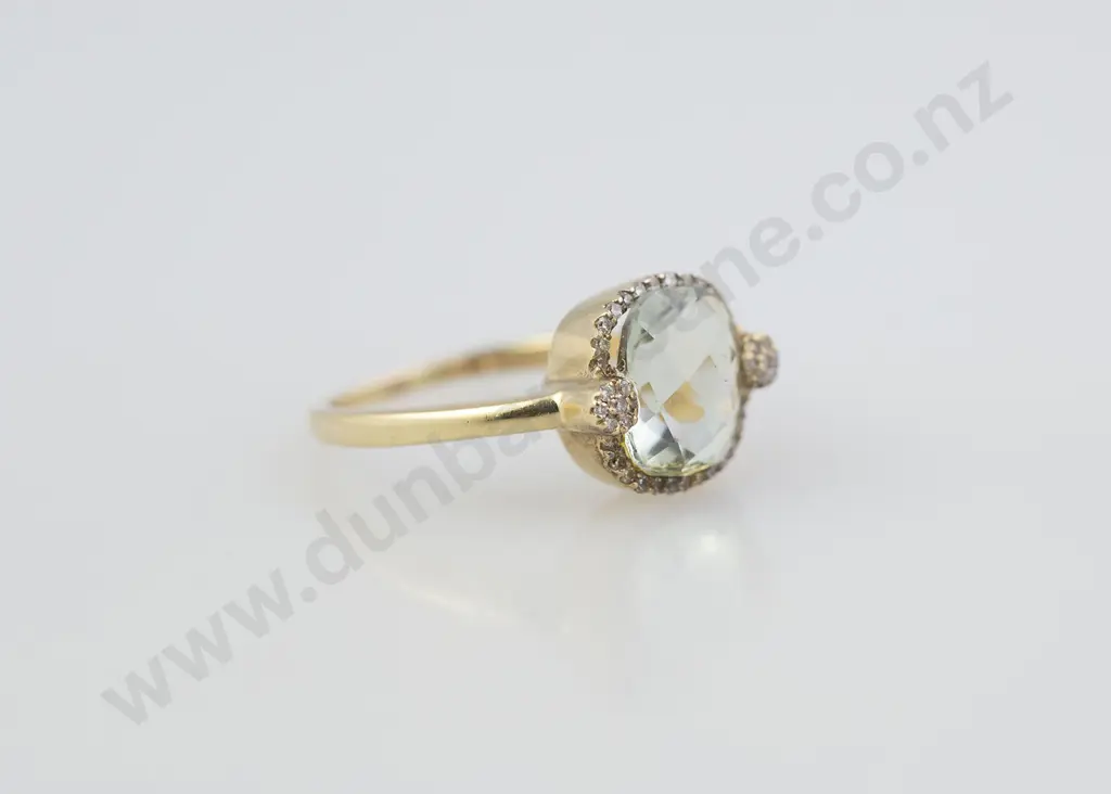 14ct 38stone Aquamarine and Diamond Cluster Ring Image 1++