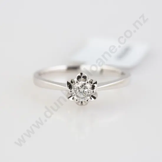 As New 18ct White Gold Solitaire Diamond Ring