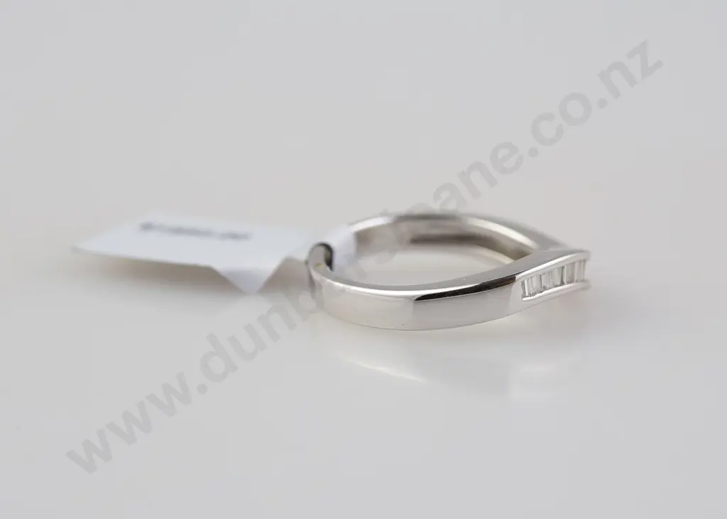 As New 18ct White Gold Diamond Curve Band Image 1++
