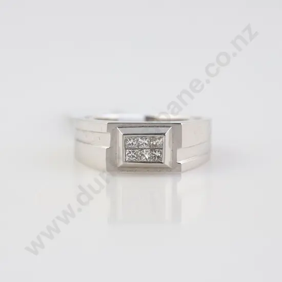 As New 9ct White Gold Six Stone Diamond Ring