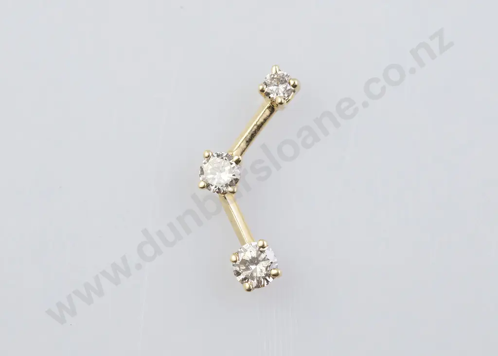 14ct Three Stone Diamond Pendant Image 1++
