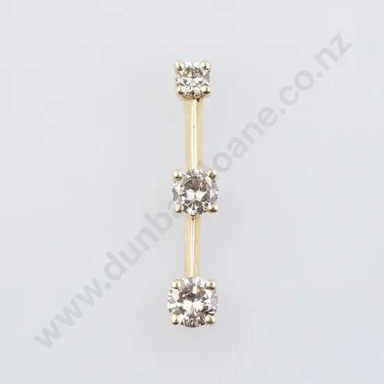 14ct Three Stone Diamond Pendant