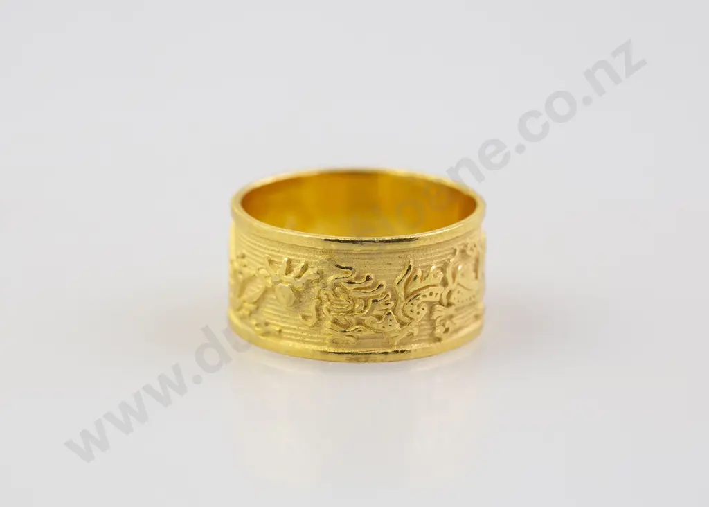22ct Dragon and Phoenix Band Ring Image 1++