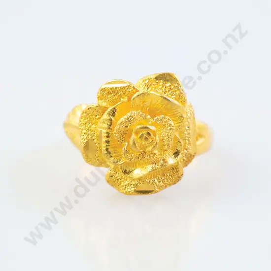 22ct Sculptured Rose Ring