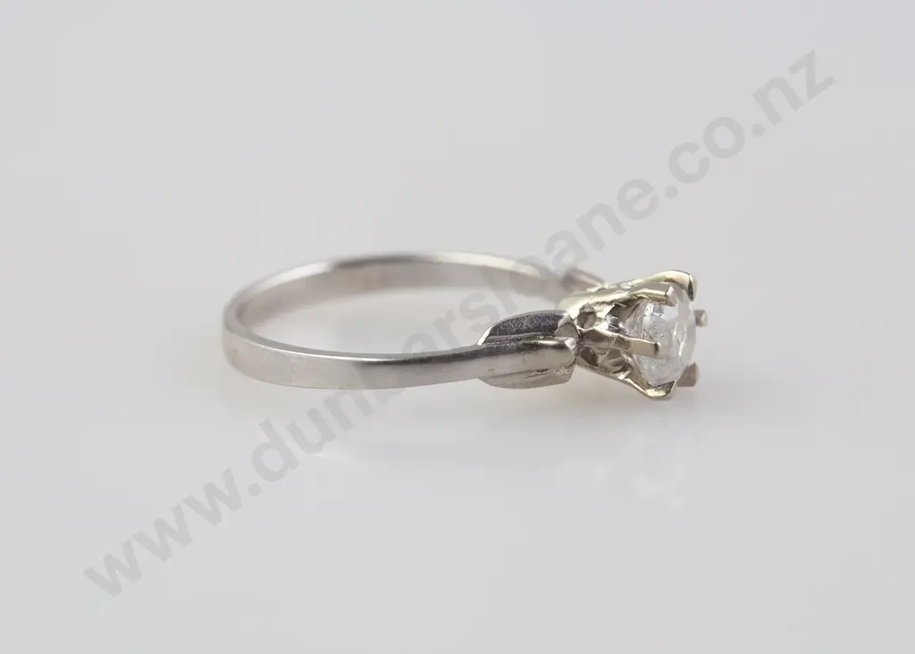 14ct White Gold Solitaire Diamond Ring Image 1++
