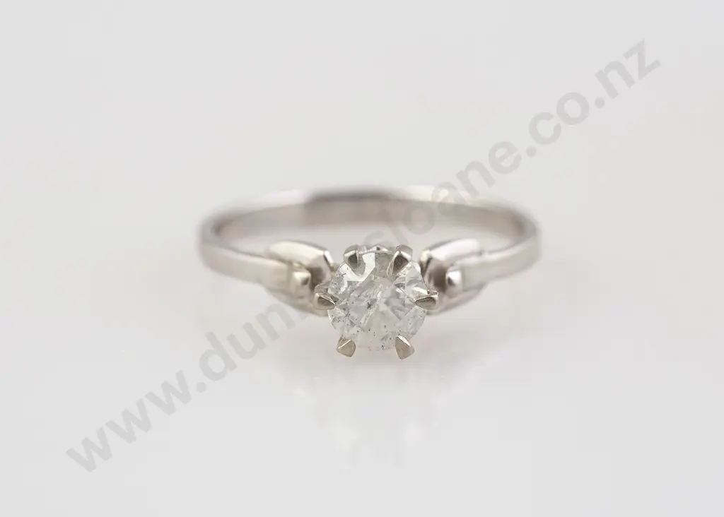 14ct White Gold Solitaire Diamond Ring Image 1++