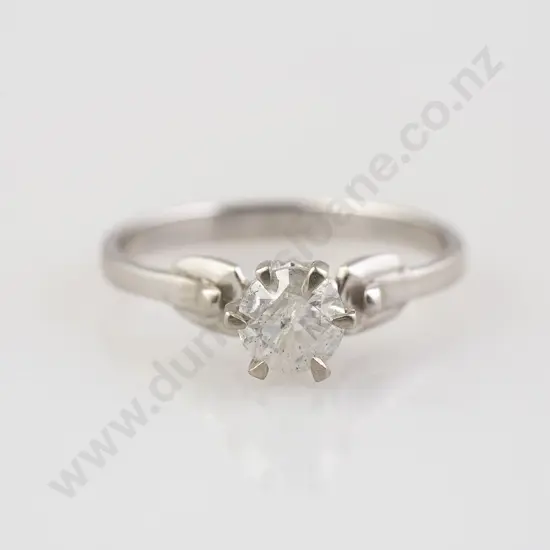 14ct White Gold Solitaire Diamond Ring