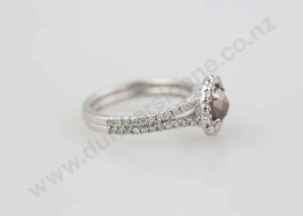 14ct White Gold 71stone Fancy Diamond Cluster Ring Image 1++