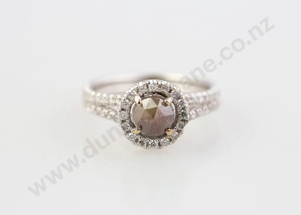 14ct White Gold 71stone Fancy Diamond Cluster Ring Image 1++