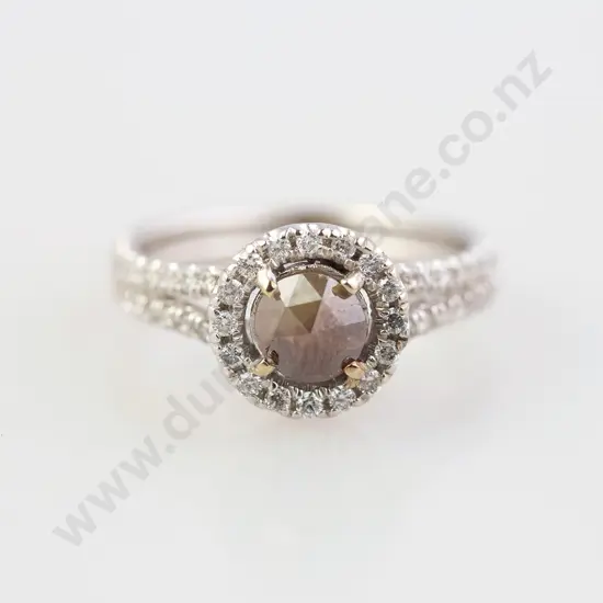 14ct White Gold 71stone Fancy Diamond Cluster Ring