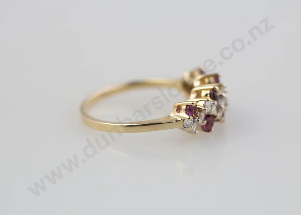 14ct 22stone Ruby and Diamond Band Ring Image 1++