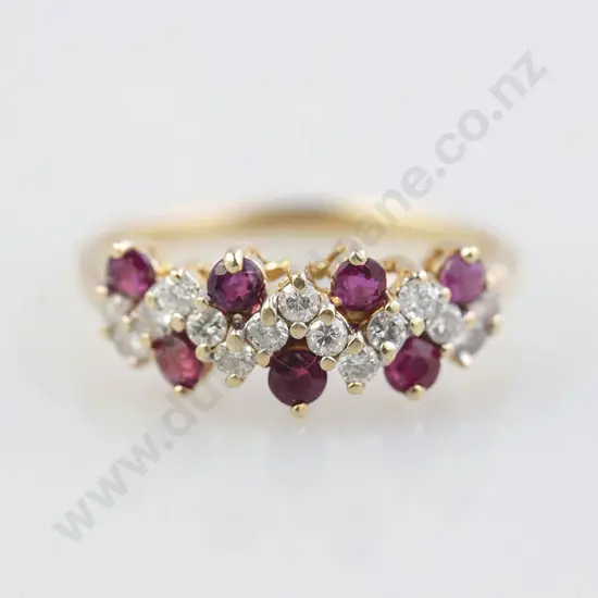 14ct 22stone Ruby and Diamond Band Ring