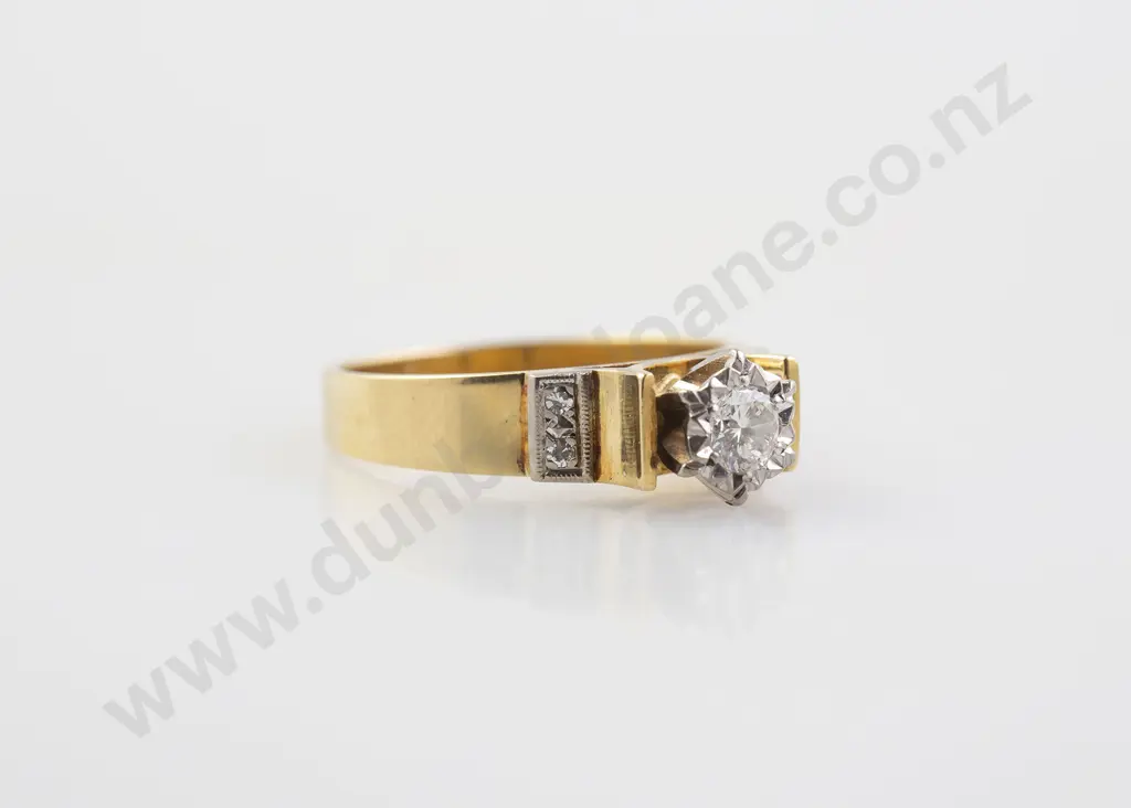 18ct Solitaire Diamond Ring Image 1++