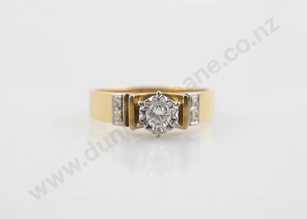 18ct Solitaire Diamond Ring Image 1++