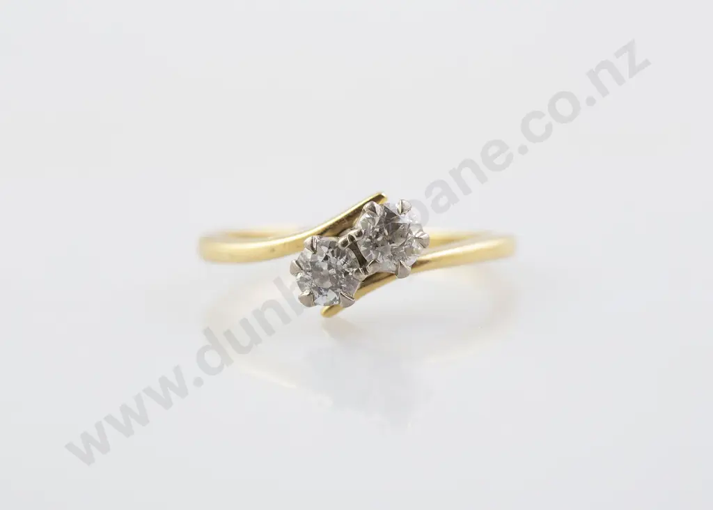 18ct Two Stone Diamond Ring Image 1++