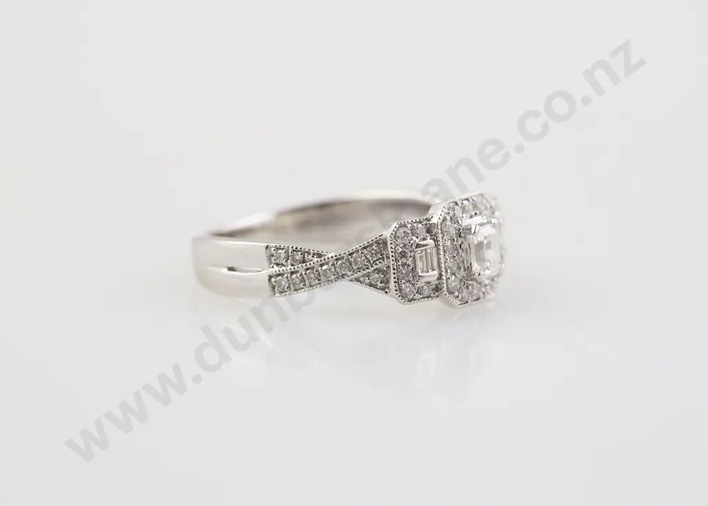 18ct White 47stone Gold Diamond Triple 'Halo' Cluster Ring Image 1++