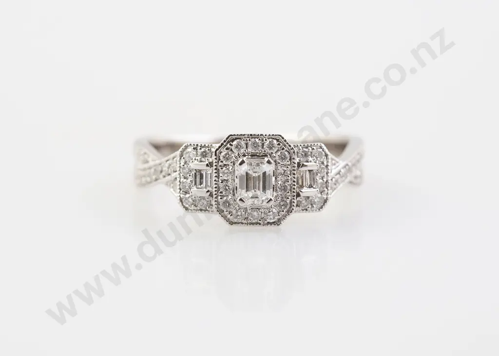 18ct White 47stone Gold Diamond Triple 'Halo' Cluster Ring Image 1++