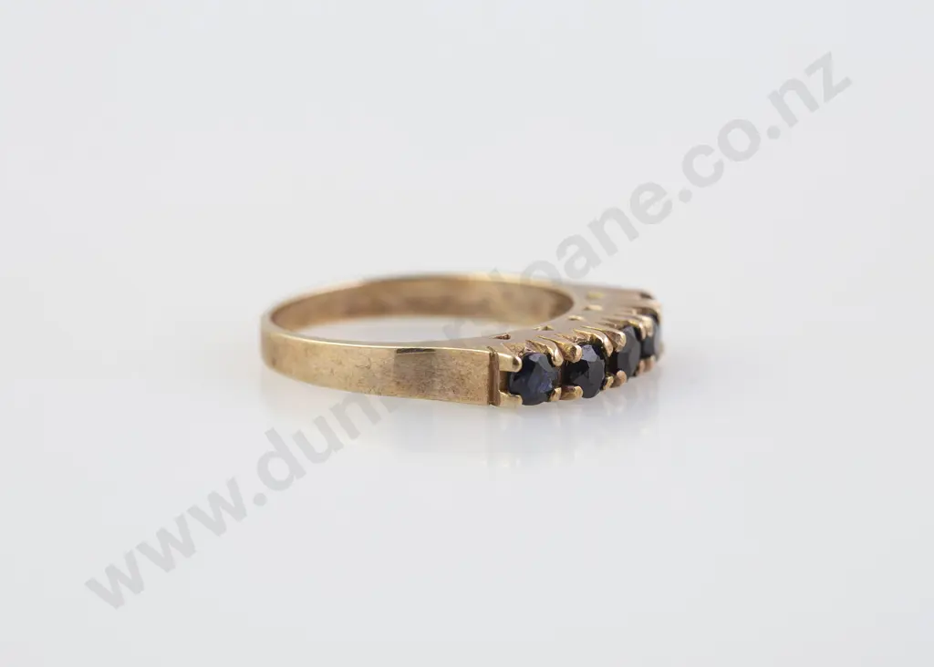 9ct Five Stone Sapphire Bridge Ring Image 1++
