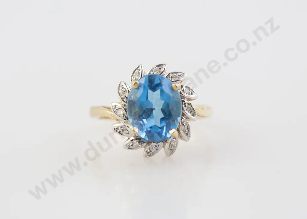 14ct 13stone Topaz and Diamond Dress Ring Image 1++