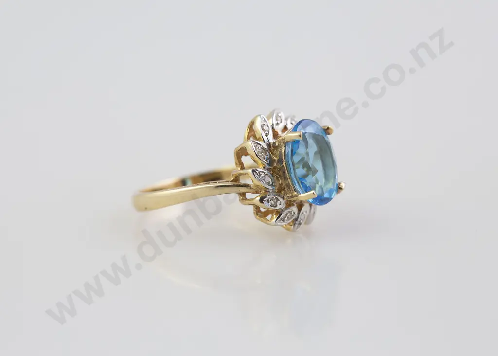 14ct 13stone Topaz and Diamond Dress Ring Image 1++