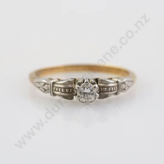18ct & Platinum Solitaire Diamond Ring