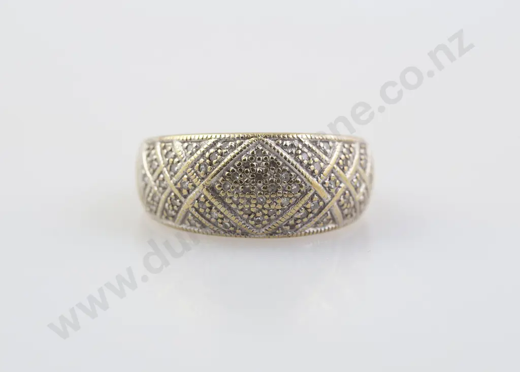 9ct Fancy Diamond Domed Band Ring Image 1++