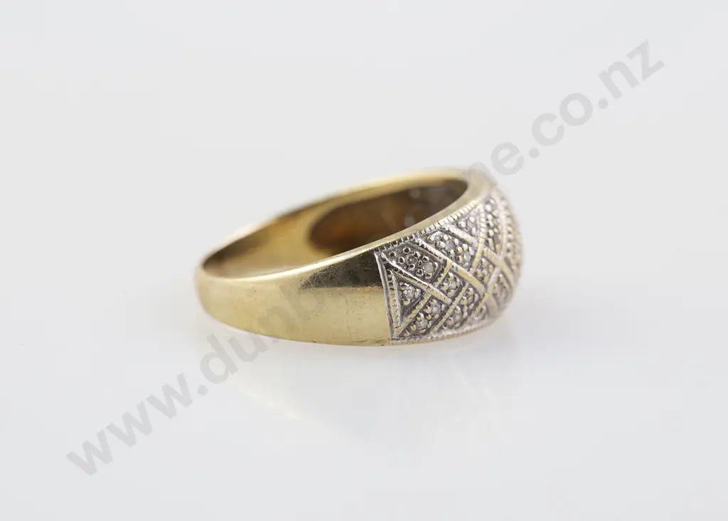 9ct Fancy Diamond Domed Band Ring Image 1++