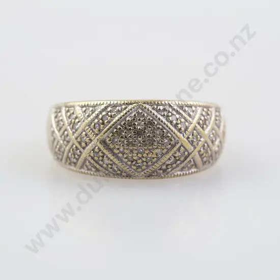 9ct Fancy Diamond Domed Band Ring