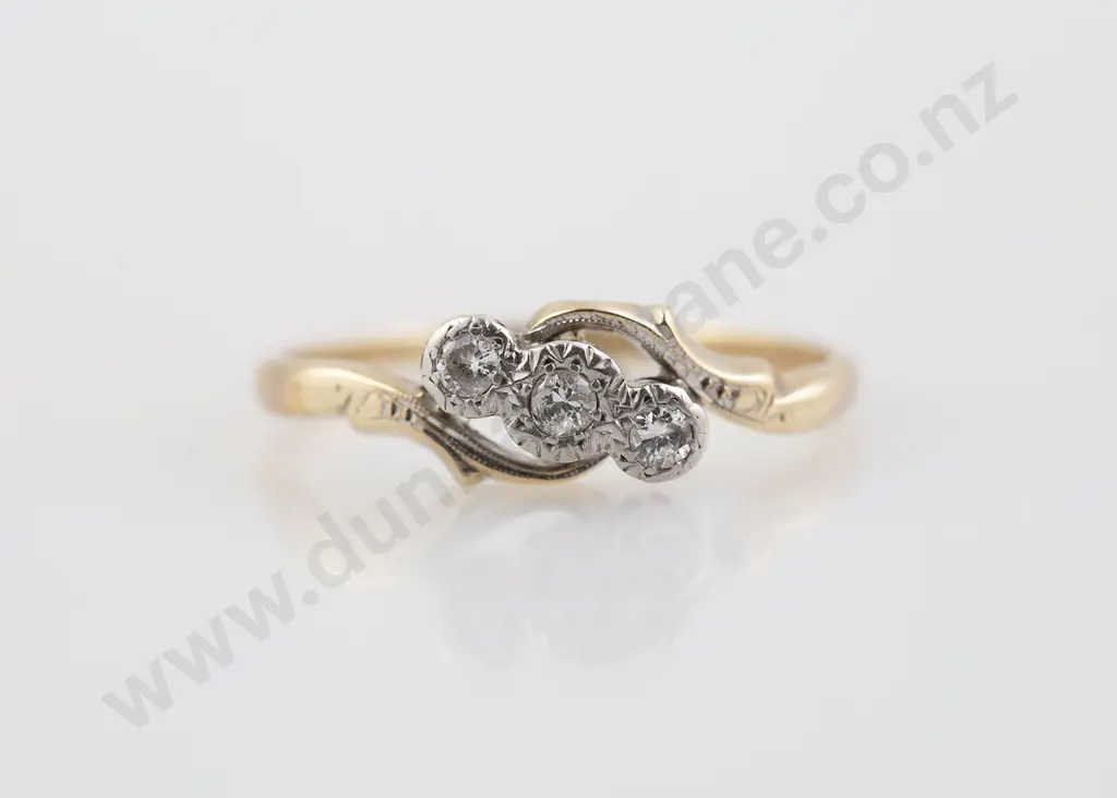 9ct Three Stone Diamond Ring Image 1++