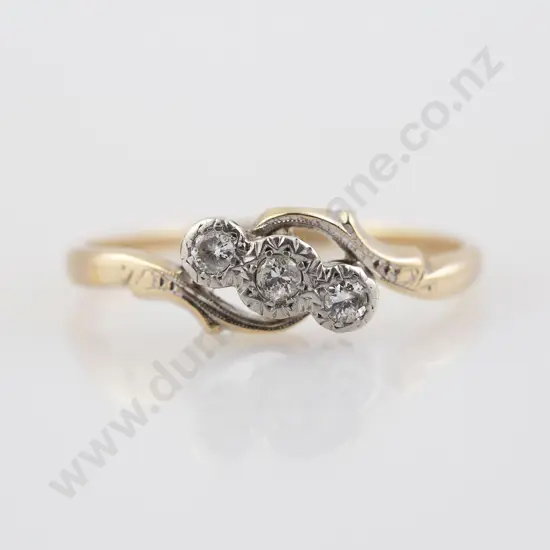 9ct Three Stone Diamond Ring
