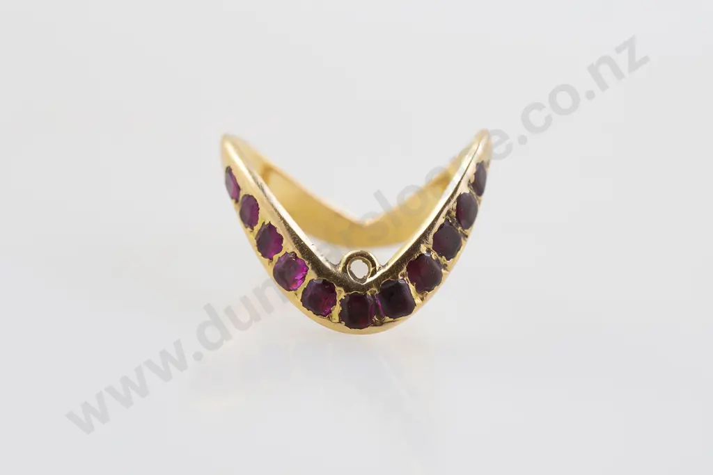 18ct Eleven Stone Burmese Ruby Curve Band Ring Image 1++