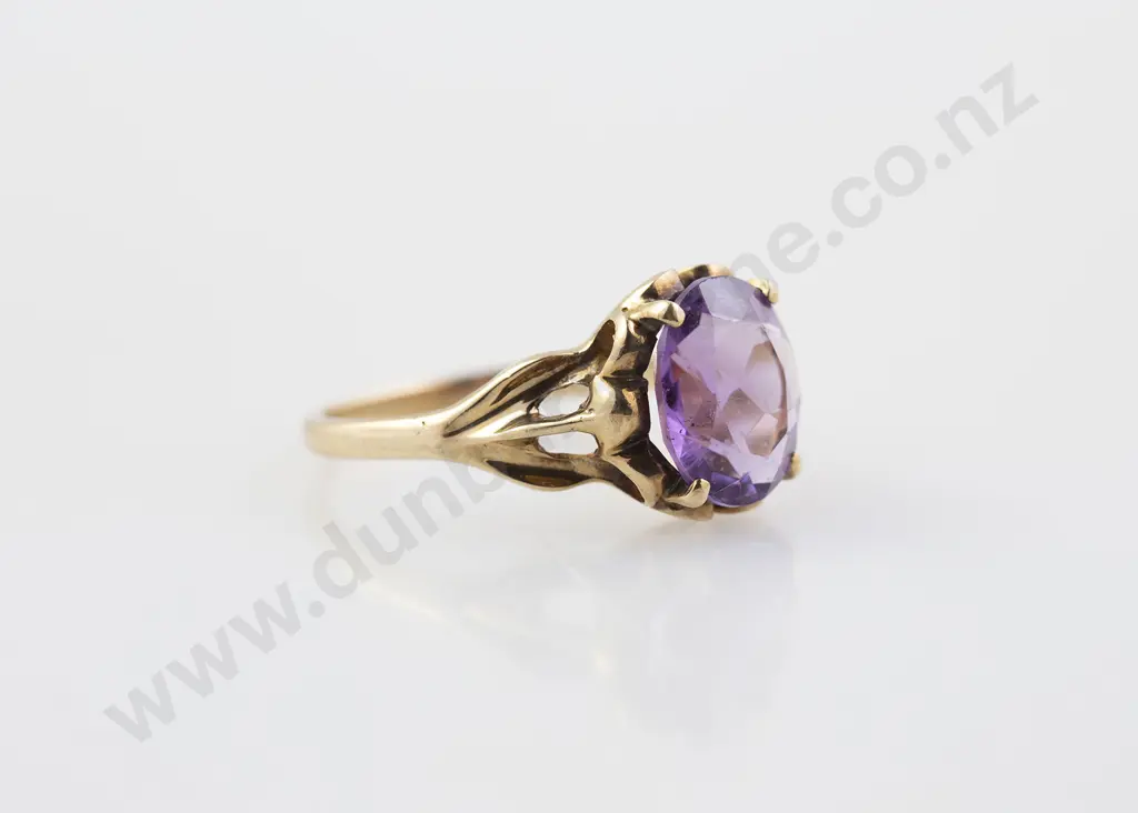 9ct Single Amethyst Ring Image 1++