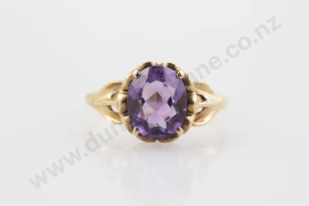 9ct Single Amethyst Ring Image 1++
