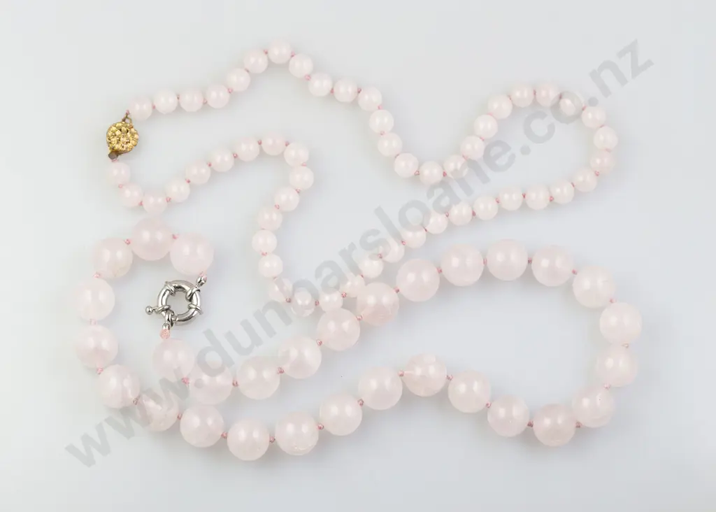 Two Rose Quartz Bead Necklaces Image 1++