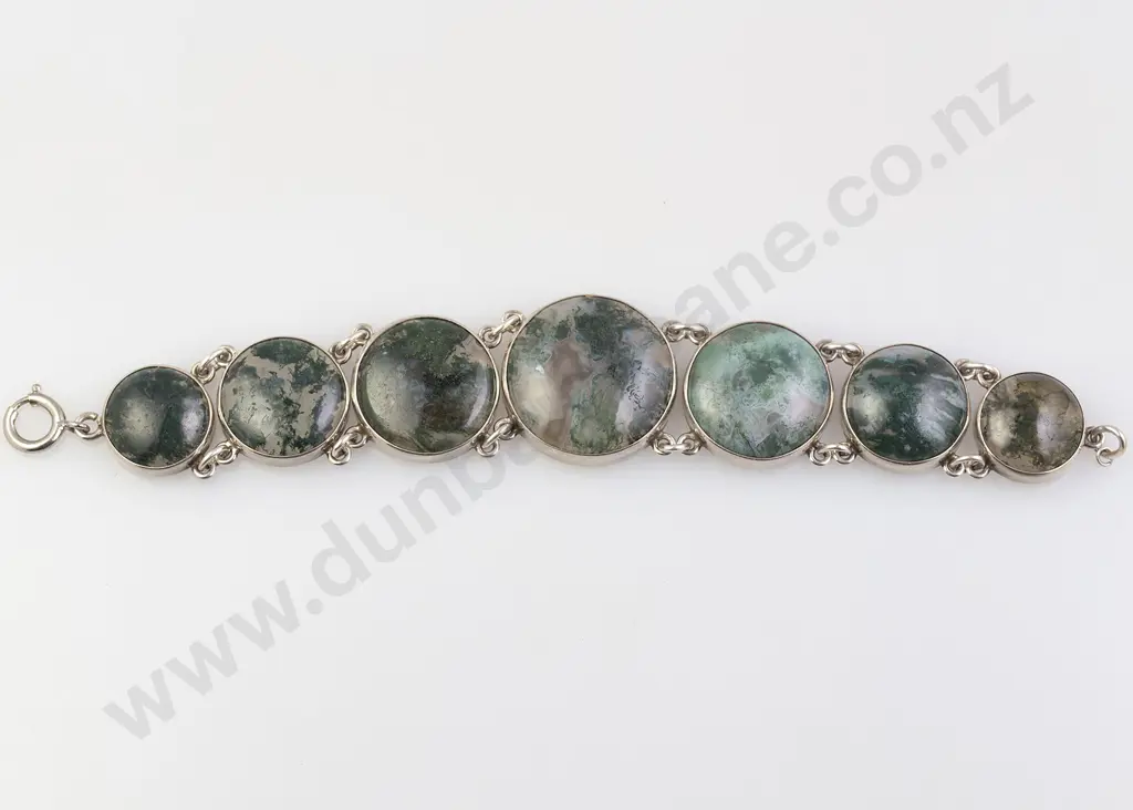 S/S Scottish Moss Agate Bracelet Image 1++