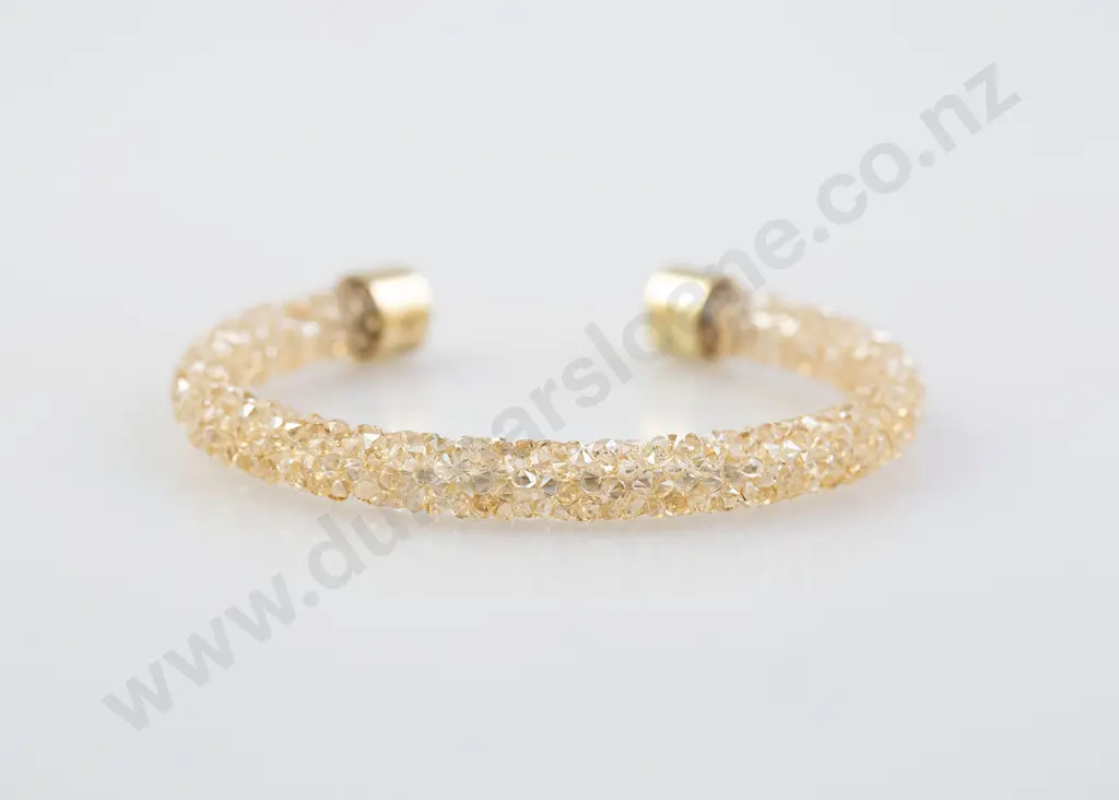 Swarovski Crystaldust Gold Crystal Cuff Bangle Image 1++