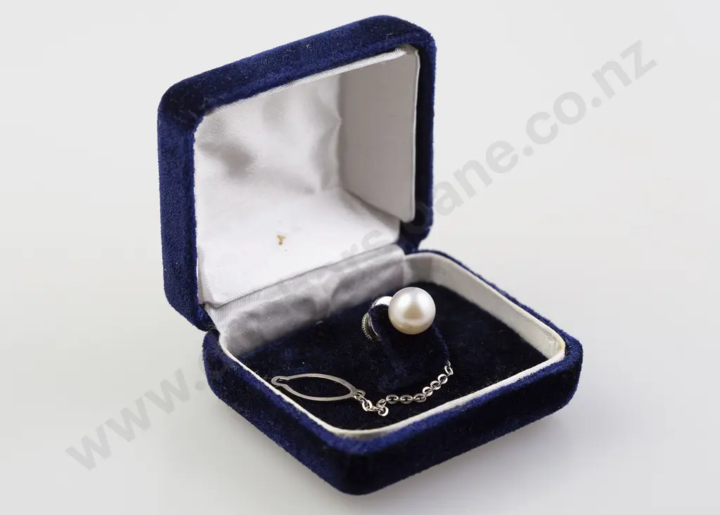 Cultured Pearl Tie Tack Image 1++