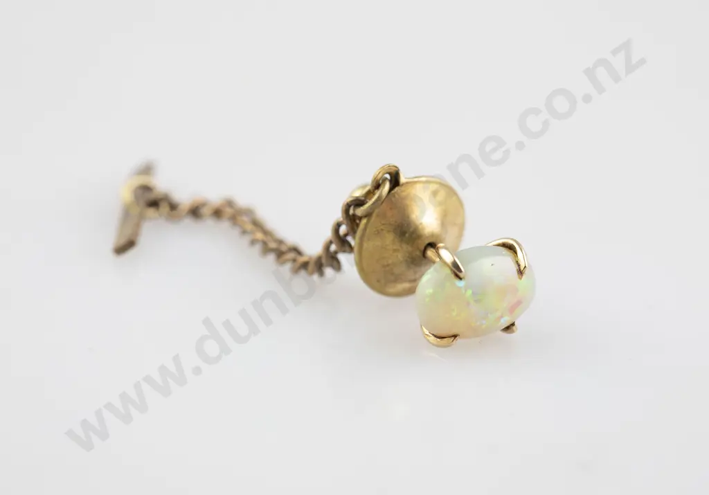 Single Milk Opal Tie Tack Image 1++