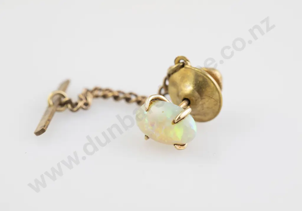 Single Milk Opal Tie Tack Image 1++