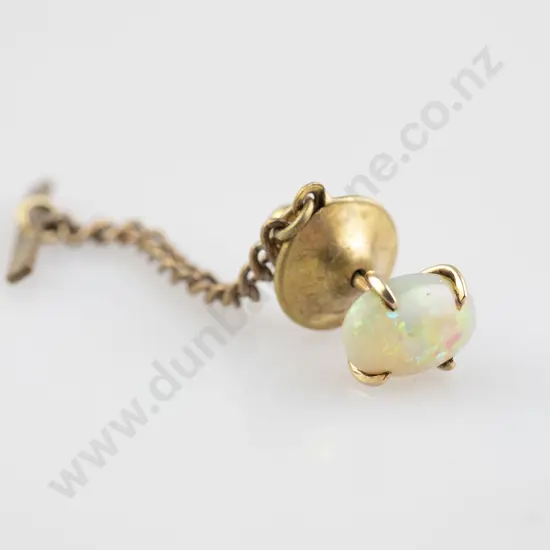 Single Milk Opal Tie Tack