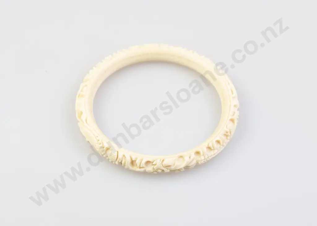 Dragon Carved Ivory Bangle Image 1++