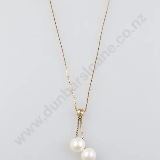 9ct Double Cultured Pearl Pendant