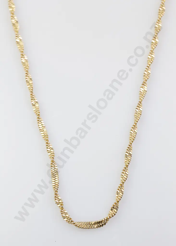 14ct Flat Curb Twist Neck Chain Image 1++