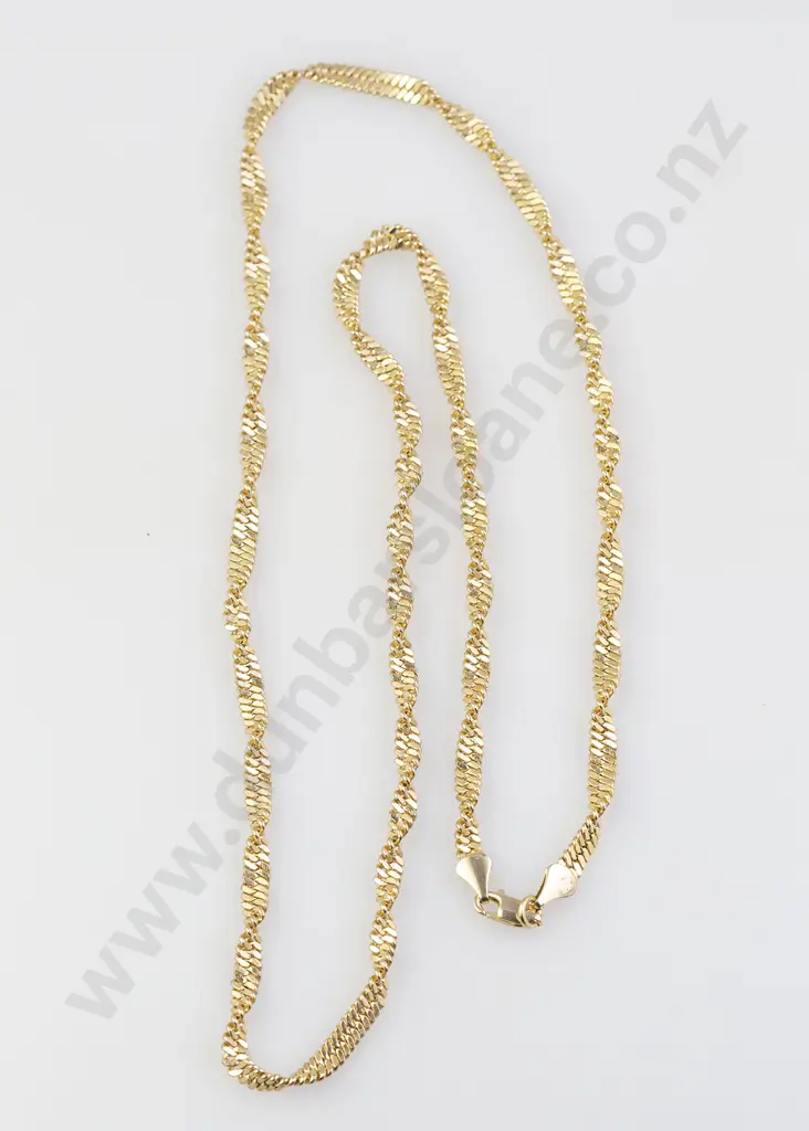 14ct Flat Curb Twist Neck Chain Image 1++