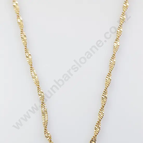 14ct Flat Curb Twist Neck Chain