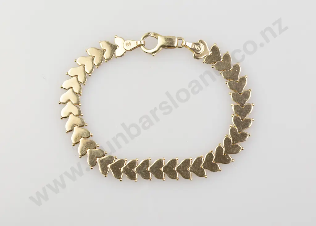 14ct Hinged Heart Link Bracelet Image 1++