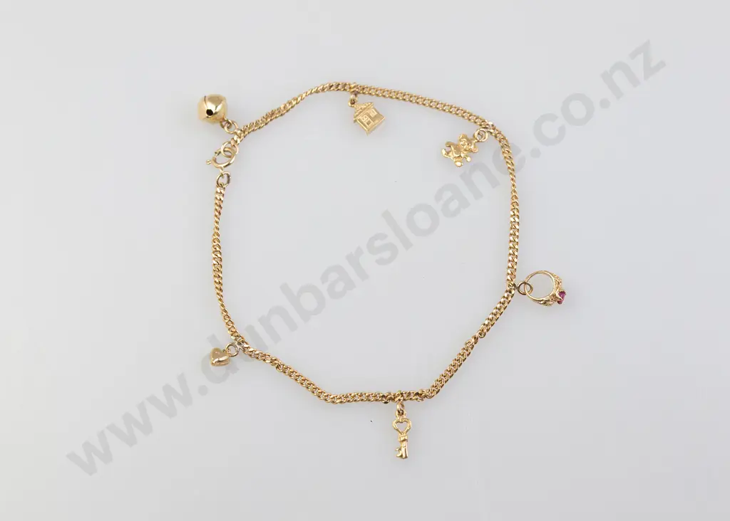 9ct Fine Charm Bracelet Image 1++