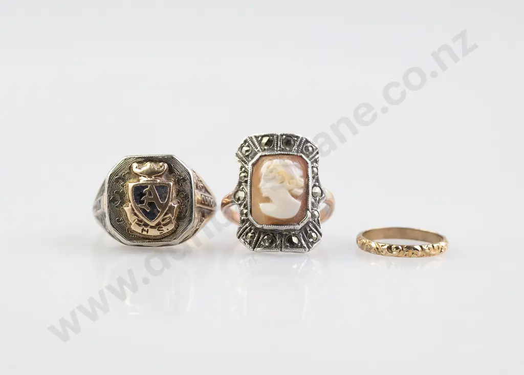 Vintage 1928 10ct & S/S US School Ring Image 1++