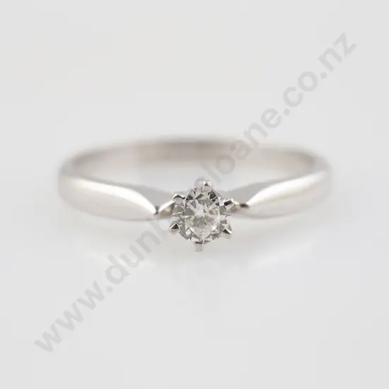 18ct White Gold Solitaire Diamond Ring