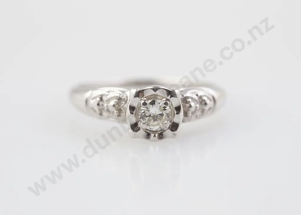14ct Solitaire Diamond Ring Image 1++